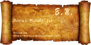 Borsi Mihály névjegykártya